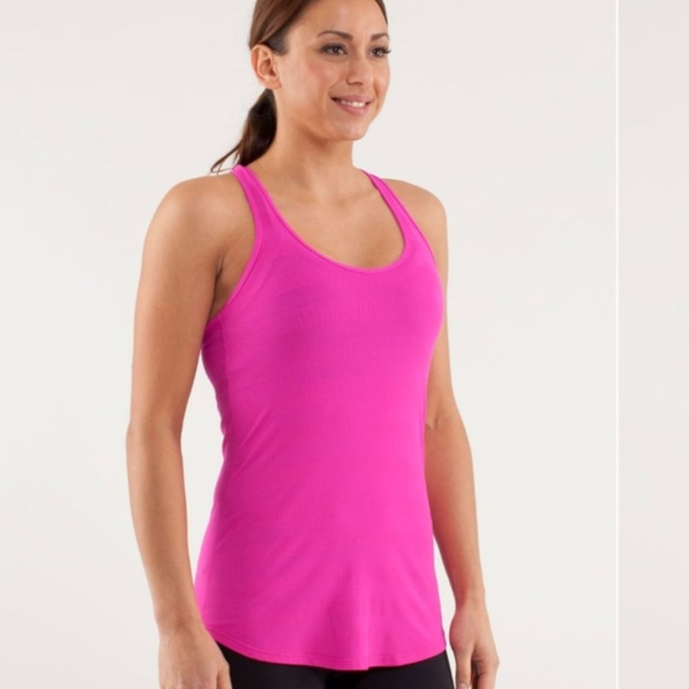 Lululemon Cool Racerback *Striped Rib Paris Pink Luon light